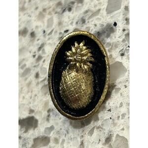 Vintage‎ Pineapple Fruit Gold Tone Enamel Lapel Pin